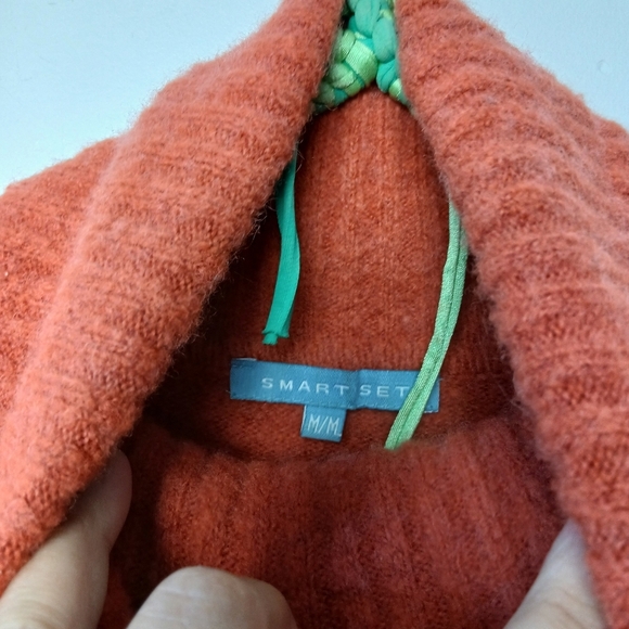 SMARTSET Y2K Turtle Neck Women Size M Colurful Long Sleeve 30% Wool - Picture 4 of 8